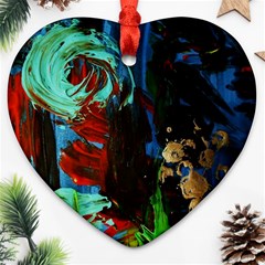 Night At The Foot Of Fudziama 2 Heart Ornament (two Sides) by bestdesignintheworld