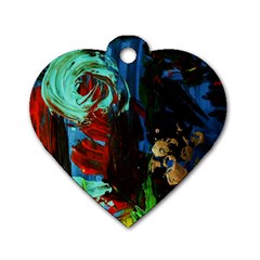 Night At The Foot Of Fudziama 2 Dog Tag Heart (one Side) by bestdesignintheworld