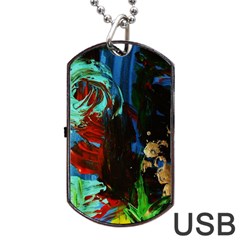 Night At The Foot Of Fudziama 2 Dog Tag Usb Flash (two Sides) by bestdesignintheworld