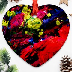 Night, Pond And Moonlight 1 Ornament (heart) by bestdesignintheworld