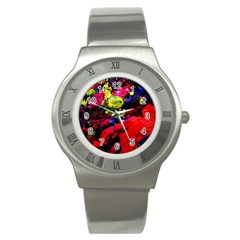 Night, Pond And Moonlight 1 Stainless Steel Watch by bestdesignintheworld