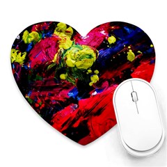 Night, Pond And Moonlight 1 Heart Mousepads by bestdesignintheworld