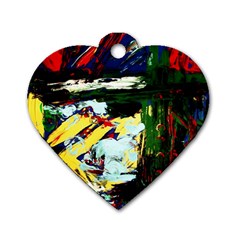 Tumble Weed And Blue Rose 2 Dog Tag Heart (one Side) by bestdesignintheworld