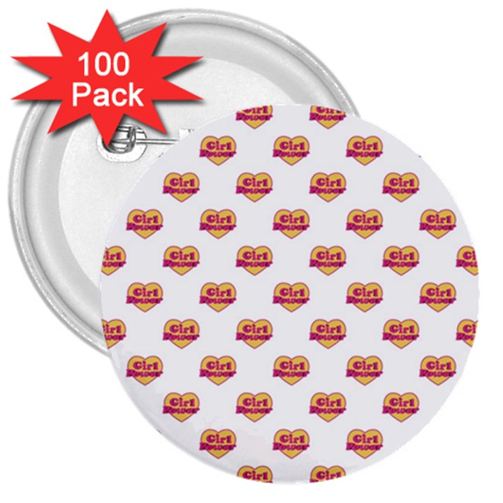 Girl Power Logo Pattern 3  Buttons (100 pack) 