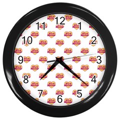 Girl Power Logo Pattern Wall Clocks (black) by dflcprints