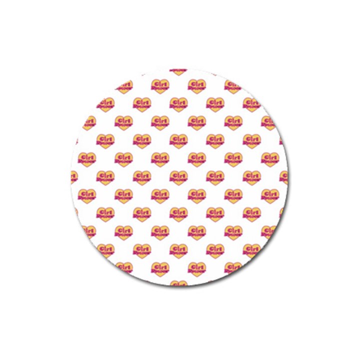 Girl Power Logo Pattern Magnet 3  (Round)