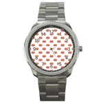 Girl Power Logo Pattern Sport Metal Watch Front