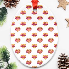 Girl Power Logo Pattern Oval Ornament (two Sides) by dflcprints