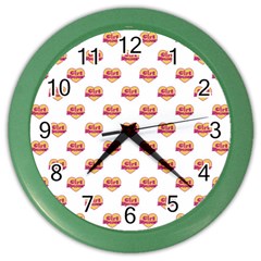 Girl Power Logo Pattern Color Wall Clocks by dflcprints