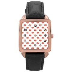 Girl Power Logo Pattern Rose Gold Leather Watch  by dflcprints