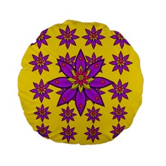 Fantasy Big Flowers In The Happy Jungle Of Love Standard 15  Premium Flano Round Cushions by pepitasart