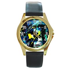 My Brain Reflection 1/2 Round Gold Metal Watch by bestdesignintheworld