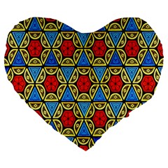  Artwork By Patrick-colorful-43 Large 19  Premium Flano Heart Shape Cushions by ArtworkByPatrick