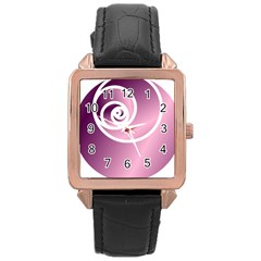  Rose Gold Leather Watch 