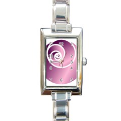 Rose Rectangle Italian Charm Watch by Jylart