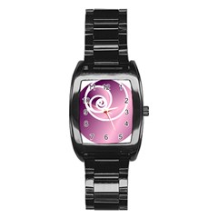 Rose Stainless Steel Barrel Watch by Jylart