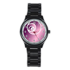 Rose Stainless Steel Round Watch by Jylart