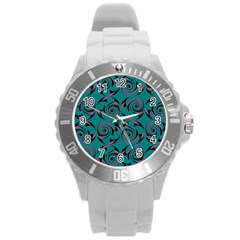 Spirals Round Plastic Sport Watch (l) by Jylart