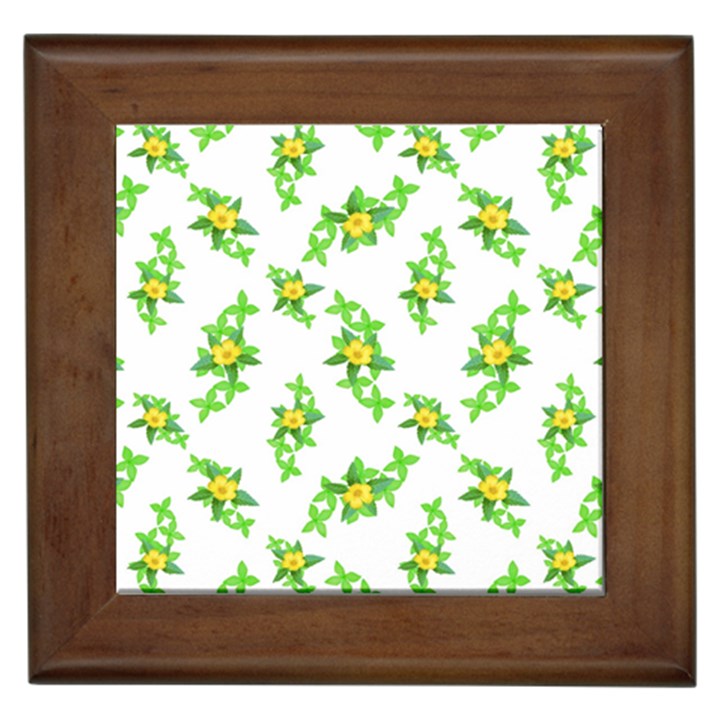 Airy Floral Pattern Framed Tiles