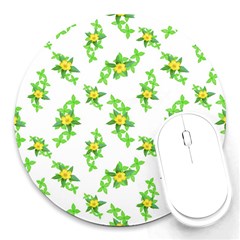 Airy Floral Pattern Round Mousepads by dflcprints