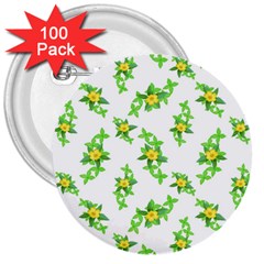 Airy Floral Pattern 3  Buttons (100 Pack)  by dflcprints