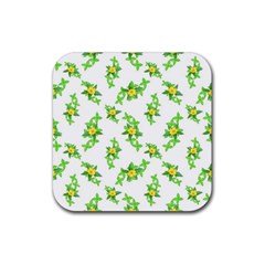 Airy Floral Pattern Rubber Coaster (square)  by dflcprints