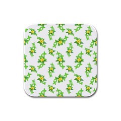 Airy Floral Pattern Rubber Square Coaster (4 Pack)  by dflcprints