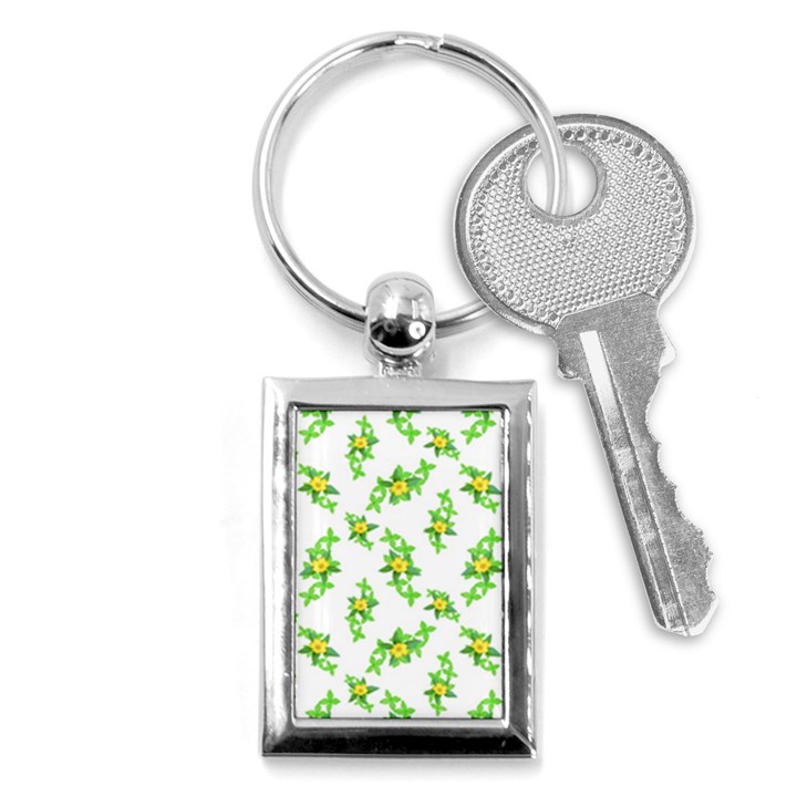 Airy Floral Pattern Key Chains (Rectangle) 