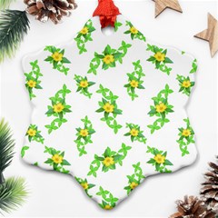 Airy Floral Pattern Snowflake Ornament (two Sides) by dflcprints