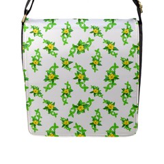 Airy Floral Pattern Flap Messenger Bag (l)  by dflcprints