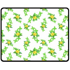 Airy Floral Pattern Double Sided Fleece Blanket (medium)  by dflcprints