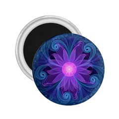 Blown Glass Flower Of An Electricblue Fractal Iris 2 25  Magnets by jayaprime