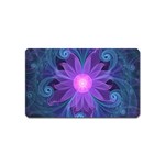 Blown Glass Flower of an ElectricBlue Fractal Iris Magnet (Name Card) Front