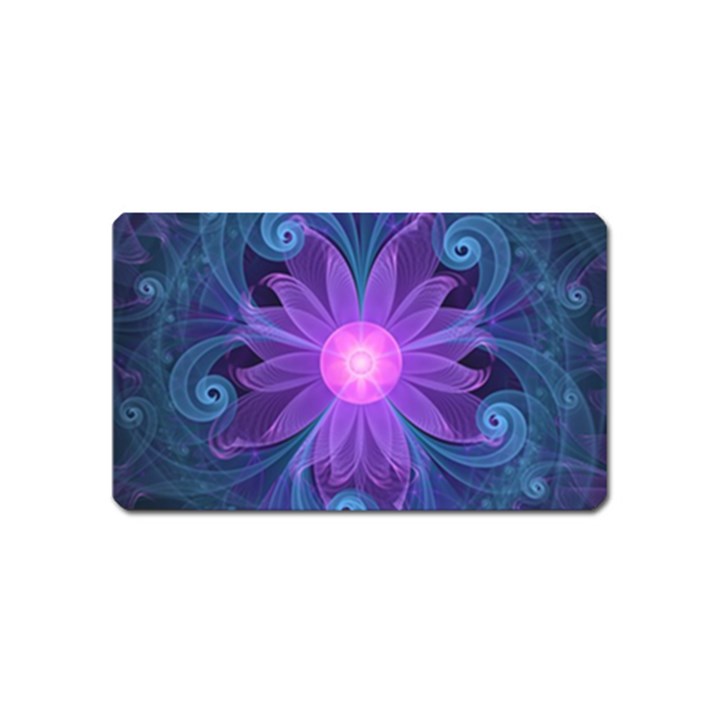 Blown Glass Flower of an ElectricBlue Fractal Iris Magnet (Name Card)