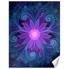 Blown Glass Flower Of An Electricblue Fractal Iris Canvas 12  X 16   by jayaprime