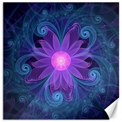 Blown Glass Flower Of An Electricblue Fractal Iris Canvas 16  X 16   by jayaprime