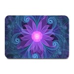 Blown Glass Flower of an ElectricBlue Fractal Iris Plate Mats 18 x12  Plate Mat