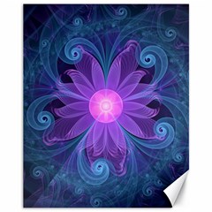 Blown Glass Flower Of An Electricblue Fractal Iris Canvas 11  X 14   by jayaprime