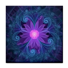 Blown Glass Flower Of An Electricblue Fractal Iris Face Towel by jayaprime