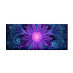 Blown Glass Flower Of An Electricblue Fractal Iris Hand Towel by jayaprime