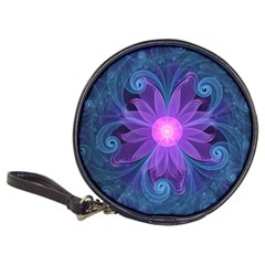 Blown Glass Flower Of An Electricblue Fractal Iris Classic 20-cd Wallets by jayaprime