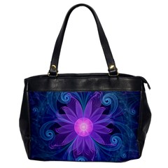 Blown Glass Flower Of An Electricblue Fractal Iris Office Handbags by jayaprime