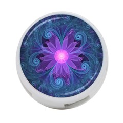 Blown Glass Flower Of An Electricblue Fractal Iris 4-port Usb Hub (two Sides)  by jayaprime