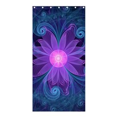 Blown Glass Flower Of An Electricblue Fractal Iris Shower Curtain 36  X 72  (stall)  by jayaprime