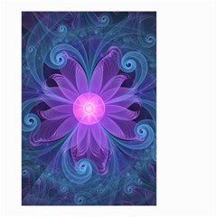 Blown Glass Flower Of An Electricblue Fractal Iris Small Garden Flag (two Sides) by jayaprime