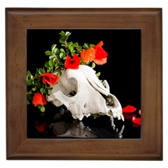 Animal Skull With A Wreath Of Wild Flower Framed Tiles