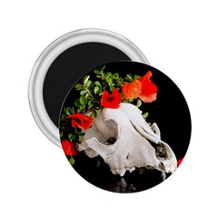 Animal Skull With A Wreath Of Wild Flower 2 25  Magnets by igorsin