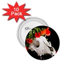 Animal skull with a wreath of wild flower 1.75  Buttons (10 pack) Front