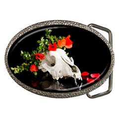 Animal Skull With A Wreath Of Wild Flower Belt Buckles by igorsin