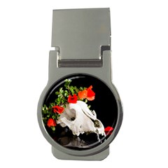 Animal Skull With A Wreath Of Wild Flower Money Clips (round) 